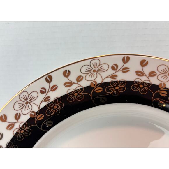 Grace’s Teaware Black & Gold Trimmed Dinner & Salad Plate Set - Picture 3 of 10